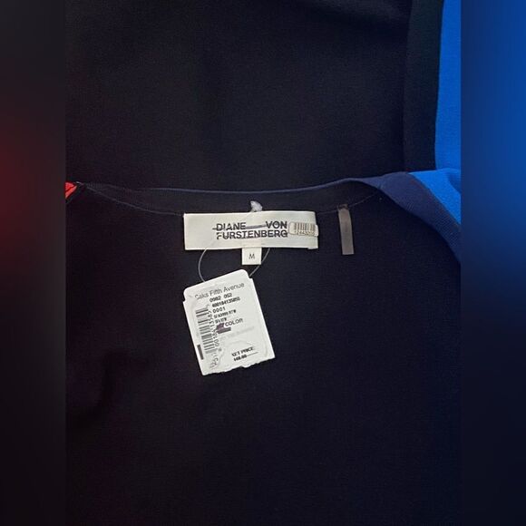 DIANE VON FURSTENBERG Colorblock Wrap Dress size M - Picture 12 of 13